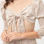 Front Tie Woven Printed Top